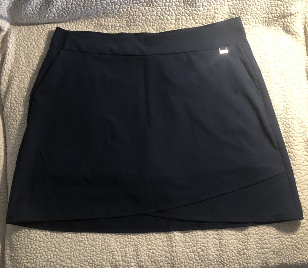Greg Norman Golf tennis Pickleball Skort L Navy Blue Playdry UV Protection